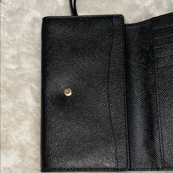 Coach Black Wristlet with Gold Accents Coach Flap Phone Wallet Midnight - Picture 6 of 11